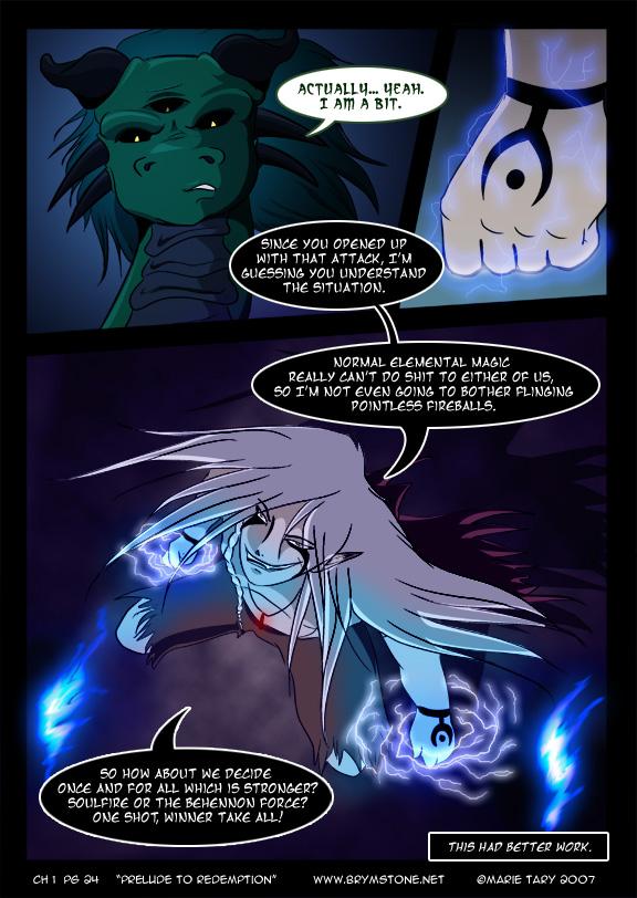 Chapter 1 page 24 - Standoff! Soulfire vs Behennon force!