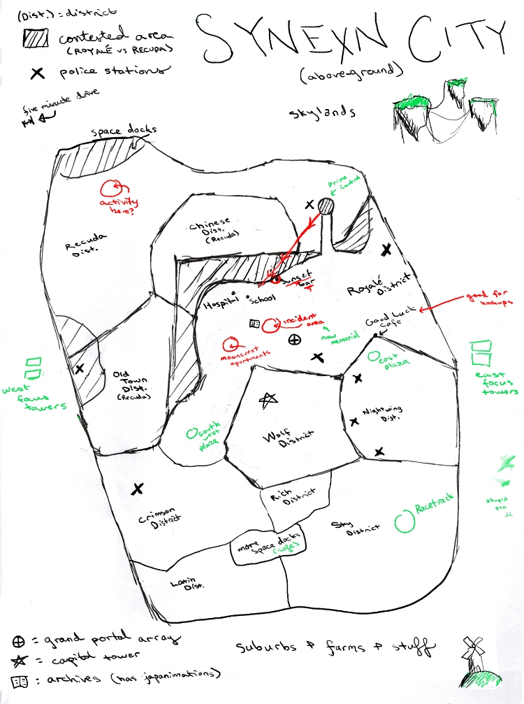 Synexn City (above-ground) Map