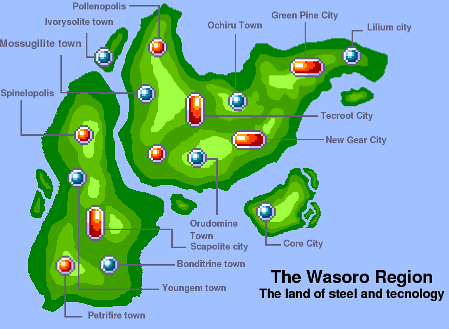 The Wasoro Region  (Towns and Cities)