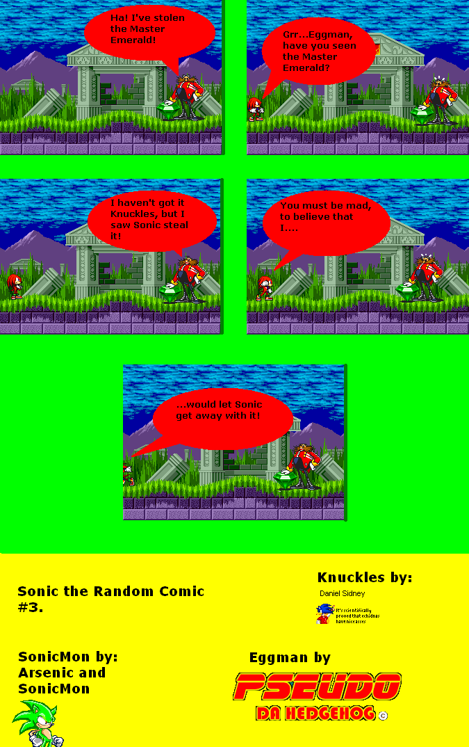 Comic Page 3: Knuckles proves his intellegence