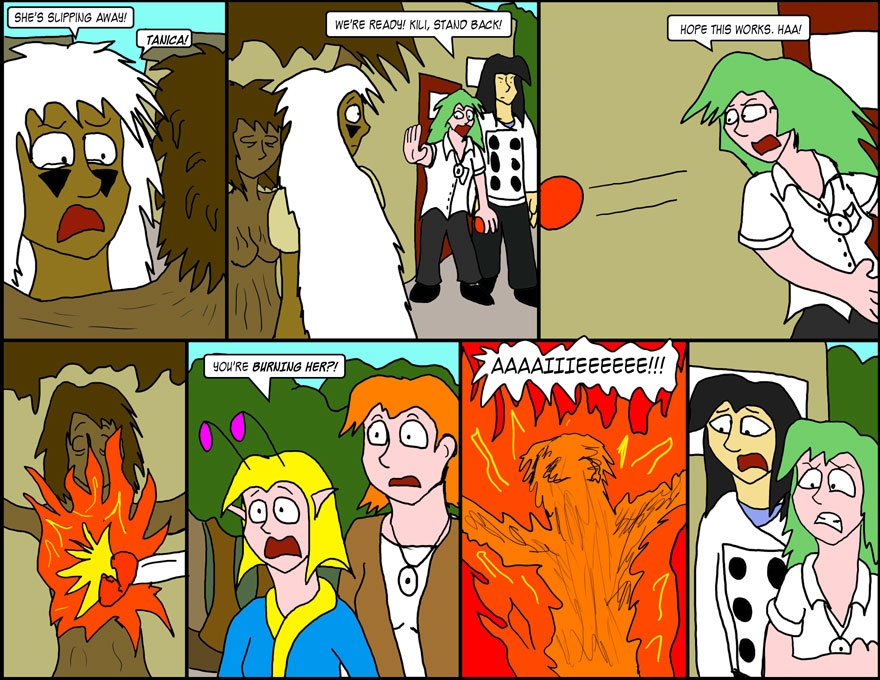 Ch 13, Page 34: "You're burning her!?"