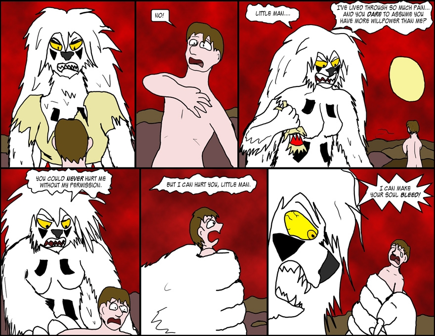 Ch 15, Page 27, "Your soul will BLEED!"