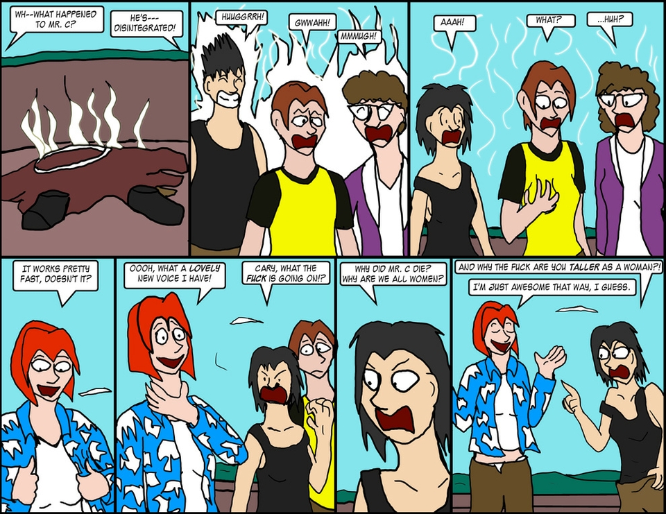 Ch 17, Pg 13, "Why are we all women!?"