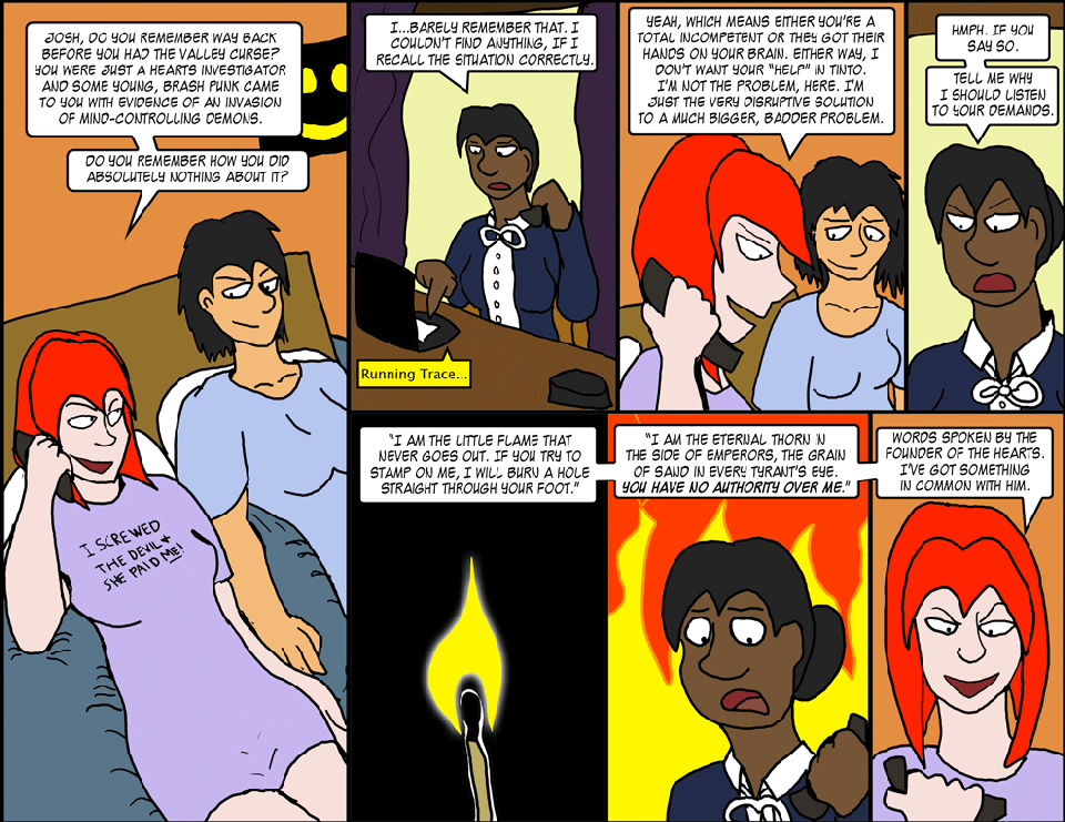 Ch 17, Pg 41, "I am the little flame that never goes out."