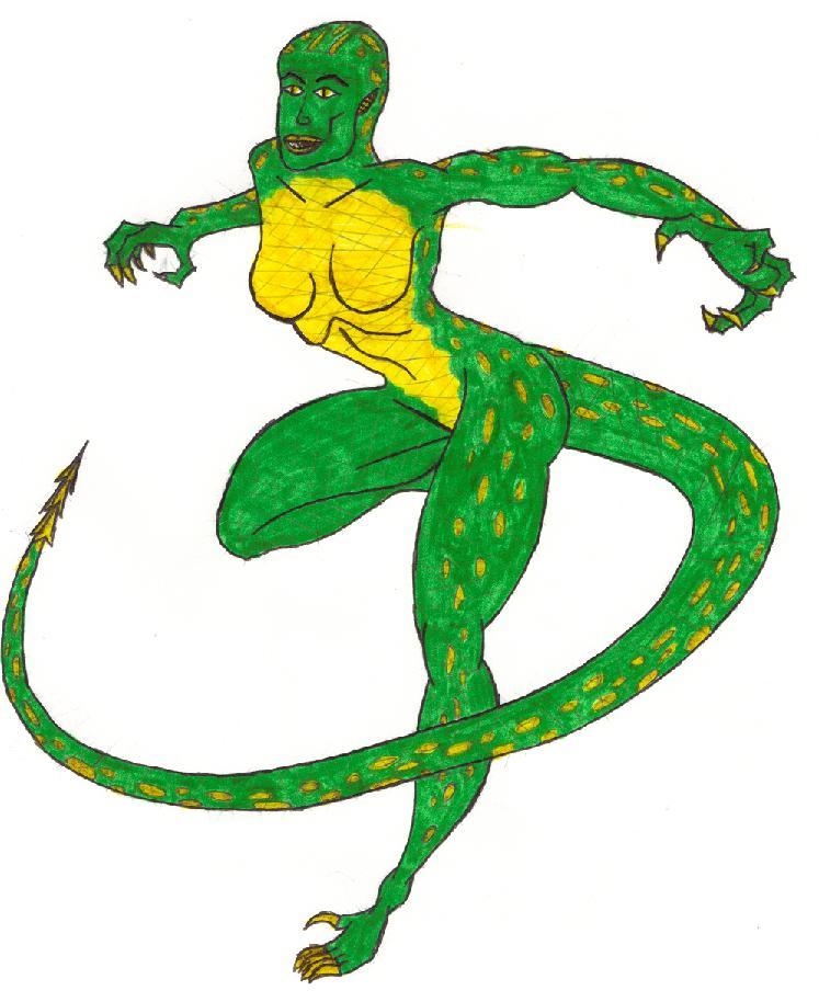 Lizard Lady (Chem-Lon) ancient concept art