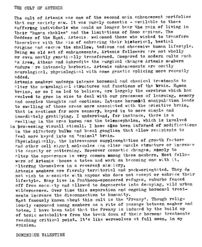 Cult Description - Artemis