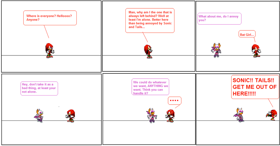 Sonic and the Gang # 18:  Knuckles is left behind... but not completly.