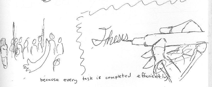 Skeleton Casey writes a thesis