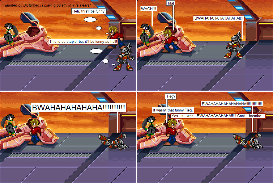 Tieg Laughs at Tifa...Too Much.