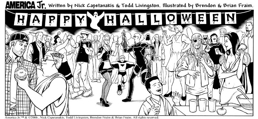 Halloween party pin-up