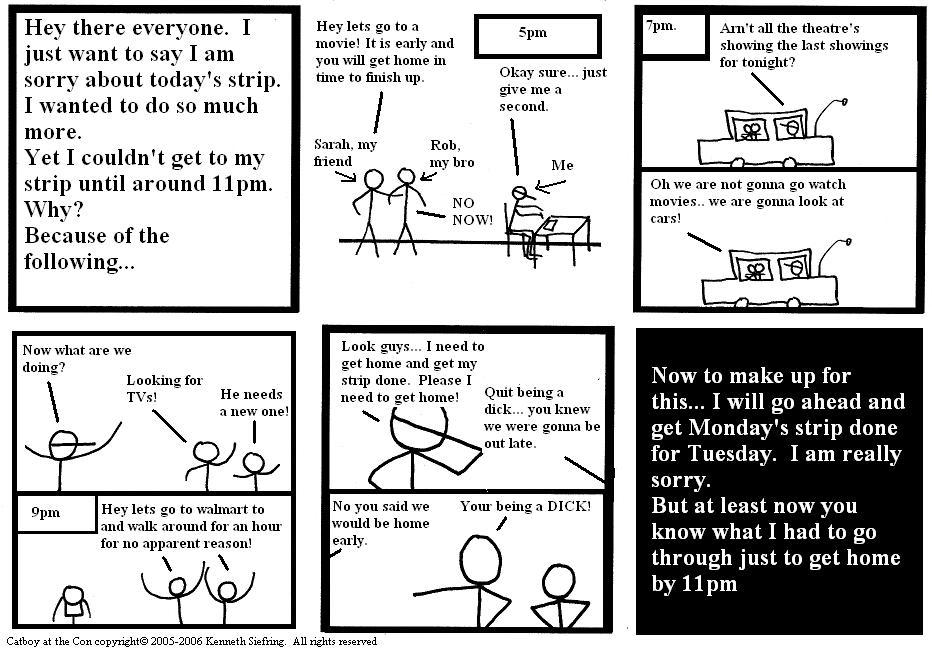 Filler Comic:  Why I missed today's strip