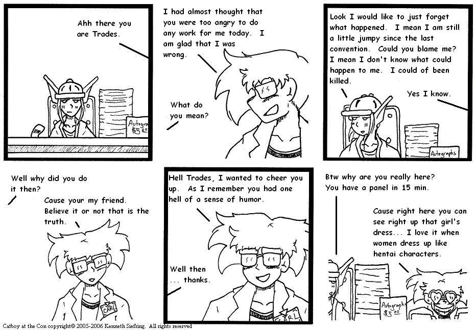 Sitting at the booth