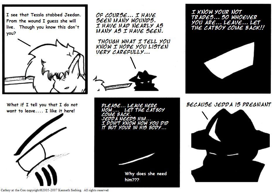 A little conversation at the point of a wooden sword