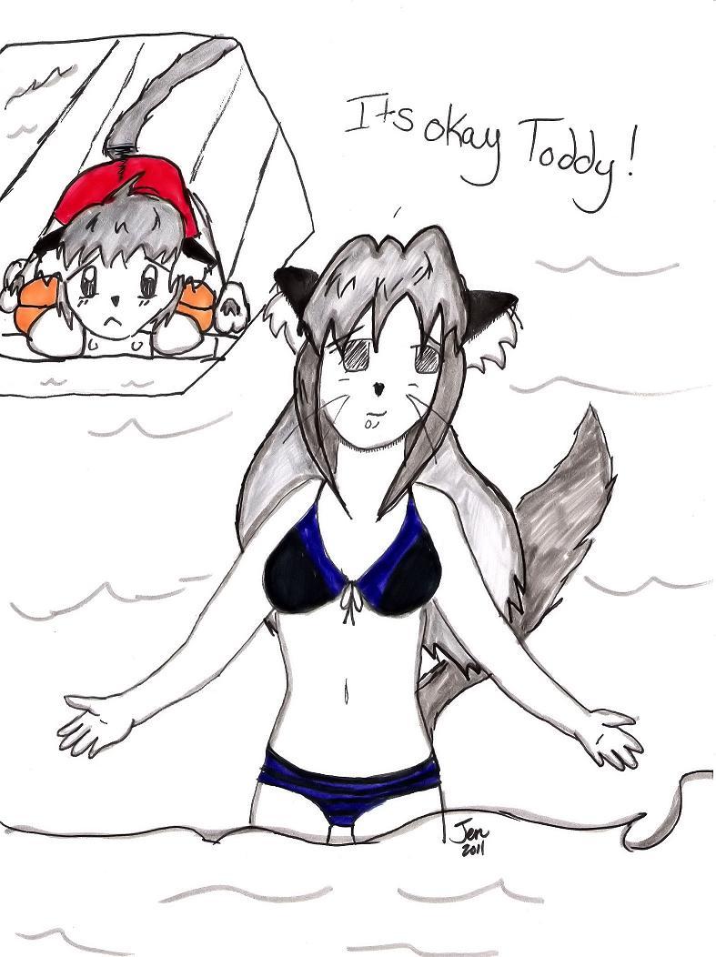 Teaching Toddy to Swim...