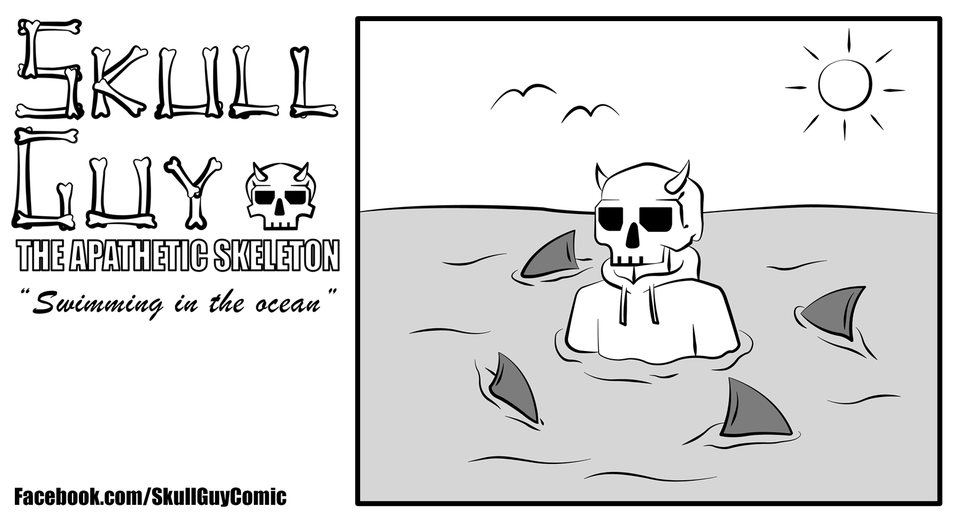 Swimming in the Ocean - Skull Guy, The Apathetic Skeleton