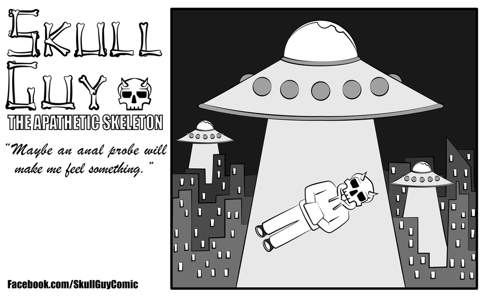Alien Abduction - Skull Guy, The Apathetic Skeleton