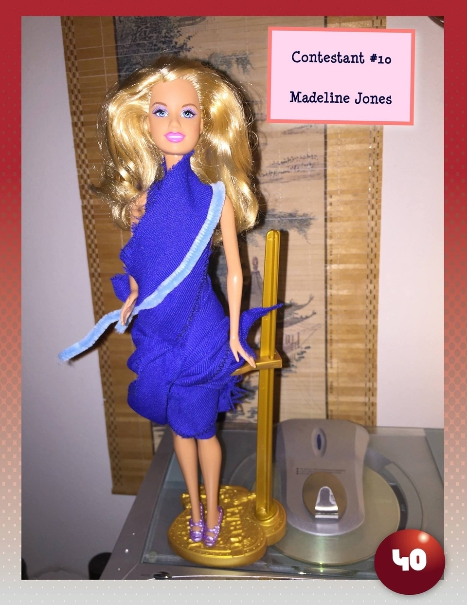 Living in Chrome : Episode 1 : The Miss Goodwill Pageant : Contestant #10 : Madeline Jones : Pg. 40 : Category #1 Wrap Dress