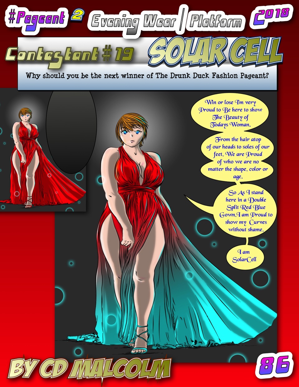 #Pageant #2 Pg. 86 : Evening Wear / Final Question : Contestant #19 : Solar Cell