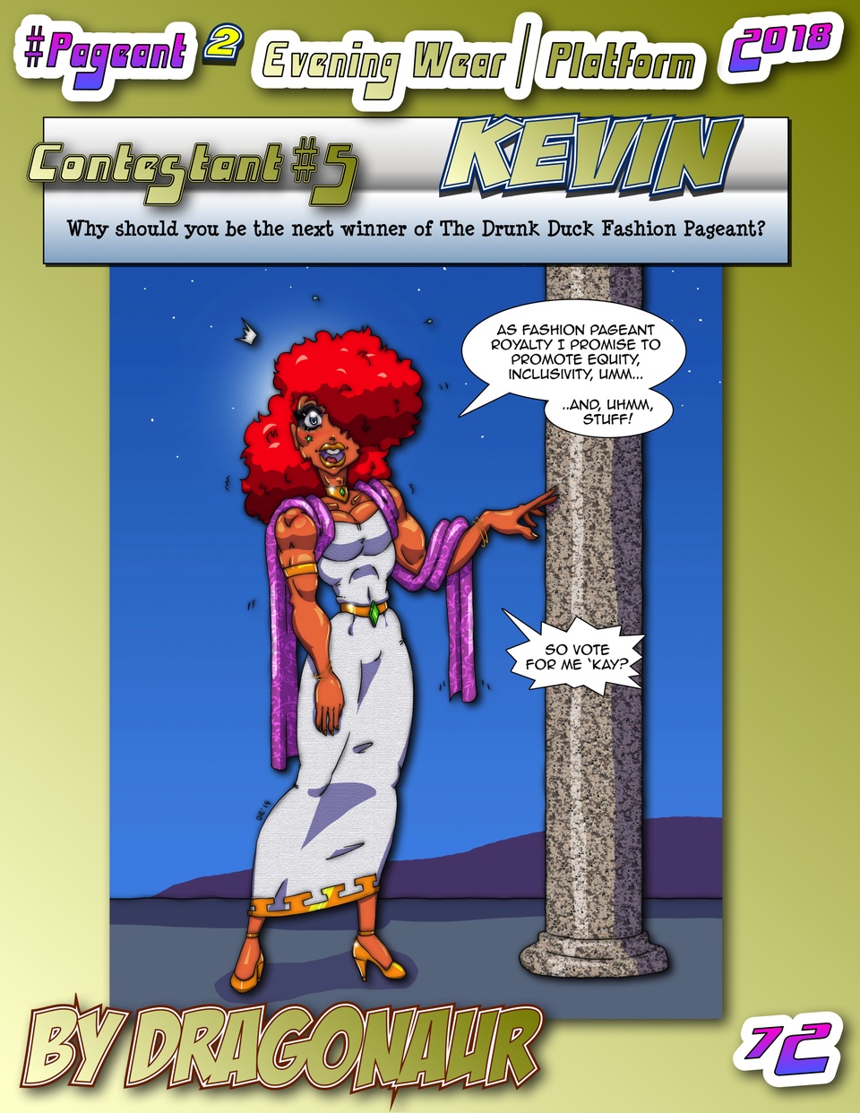 #Pageant #2 Pg. 72 : Evening Wear / Final Question : Contestant #5 : Kevin