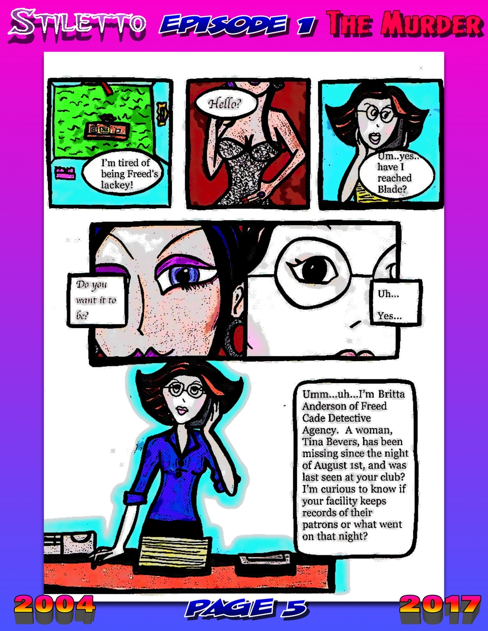 Stiletto : A Mystery Noir Webcomic Episode 1 pg. 5