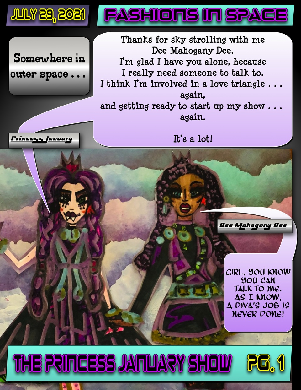 The Princess January Show 2021 : Fashions in Space Pg. 1