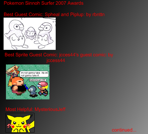 Pokemon Sinnoh Surfer 2007 Awards Part One