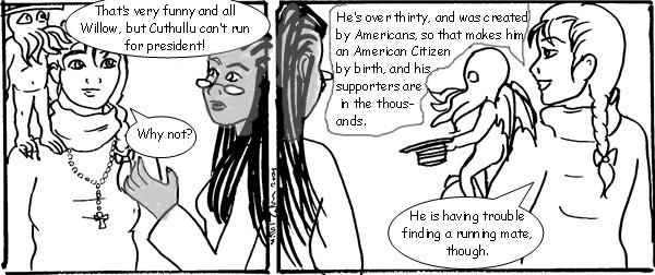 he's running on the 'unrepentant evil'  ticket, you know vs. GWB