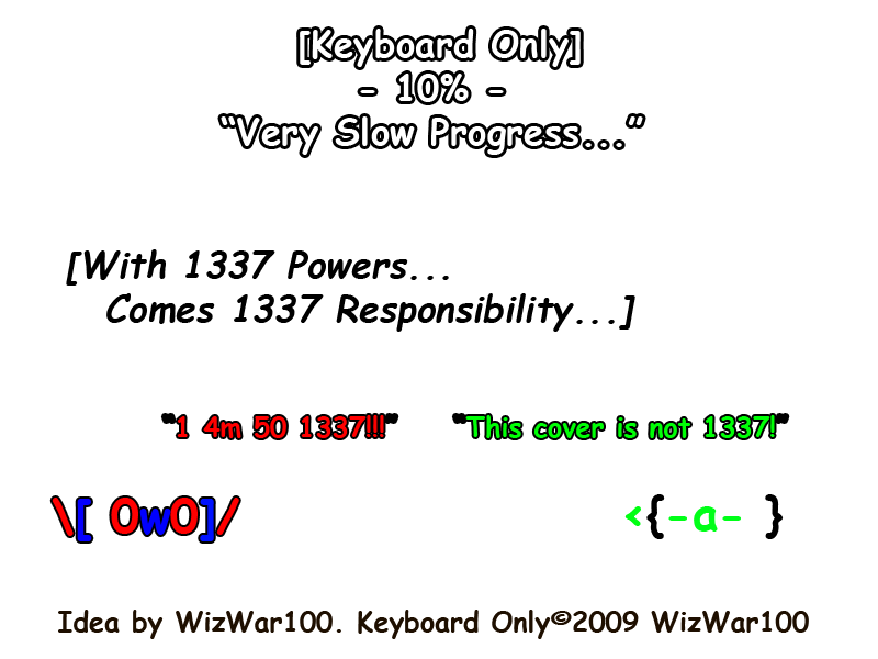 Keyboard Only 10% - Very Slow Progress -