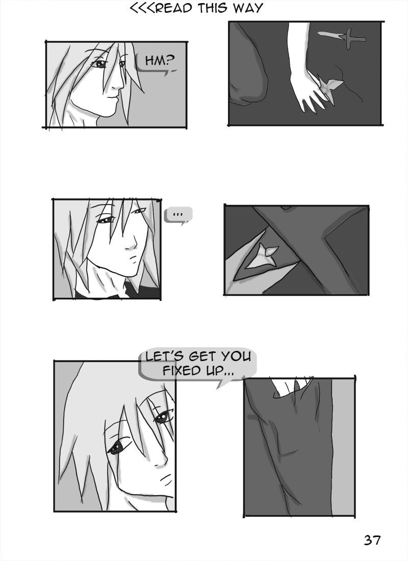 3rd day: ch1 pg 37: "It's a motoki page!" huggles