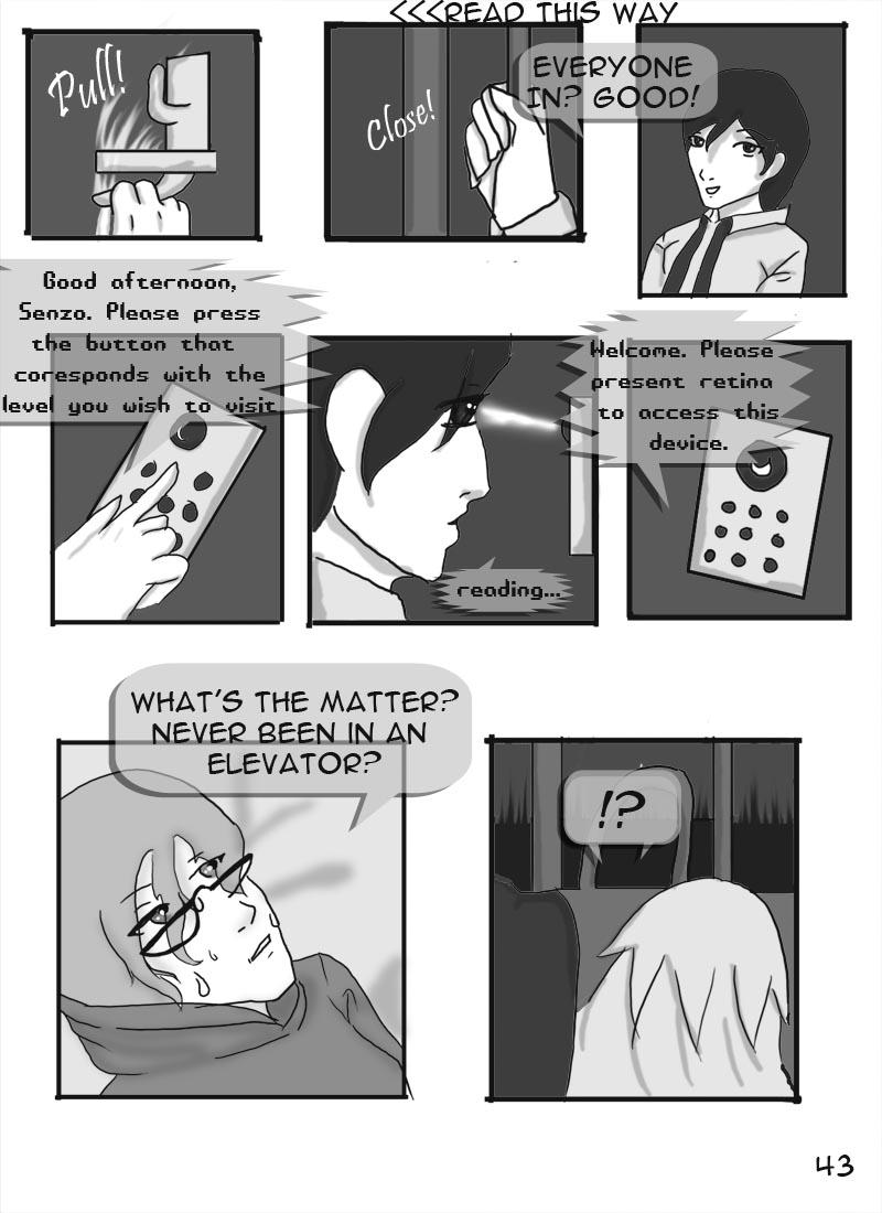 On the ninth day: "Never been in an elevator?"