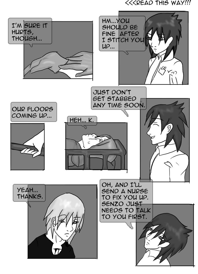 Chapter 2 Page 2: "but I plan on getting stabbed next week..."