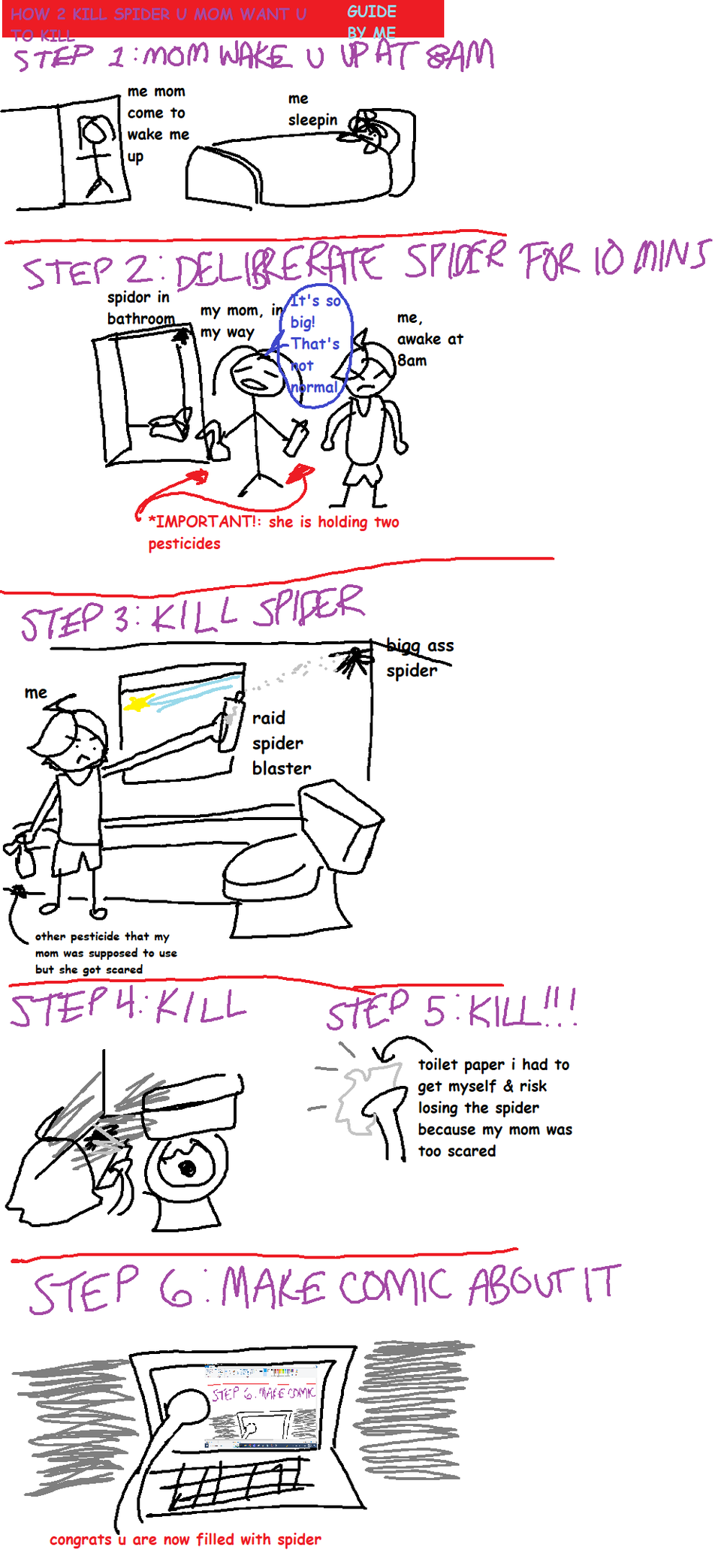 how 2 make a comi c about killin spiderses