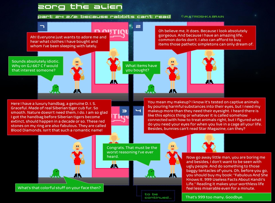 24, 2/2: Because rabbits can't read