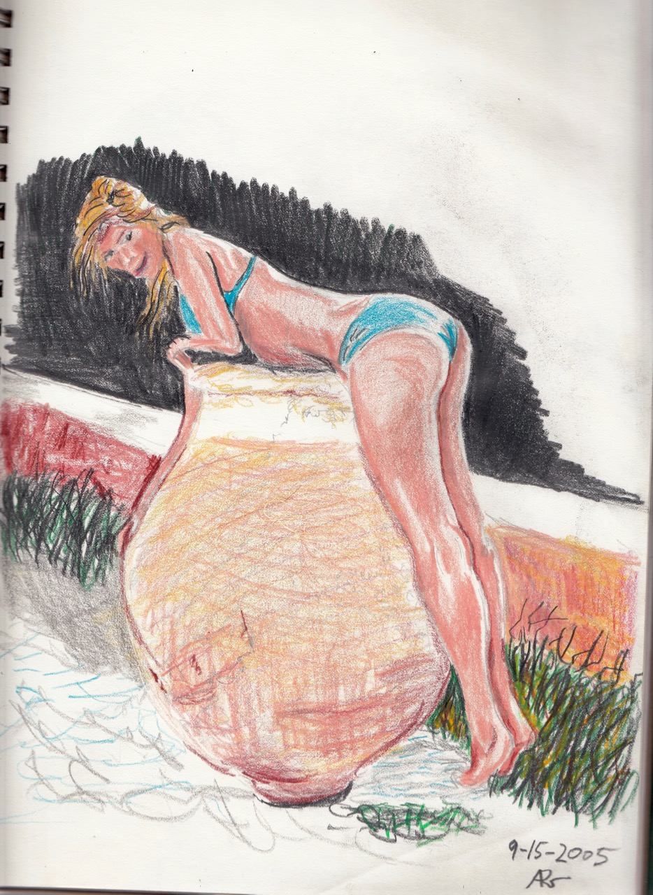 Colored Pencil of a Sports Illustrated Swimsuit photo...