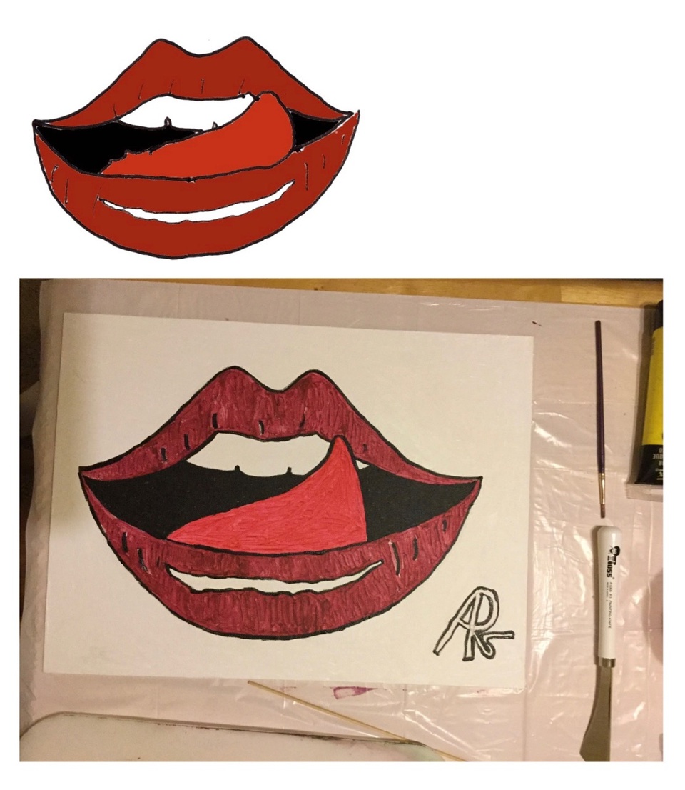 JWDP Webcomics Acrylic Painting of Licking Lips...