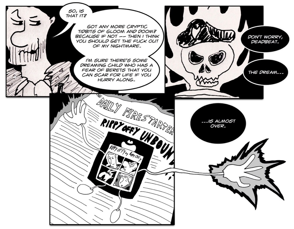 #127c Conversations with Beret Wearing Skulls
