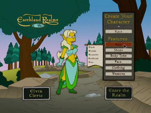 Marge making her charceter