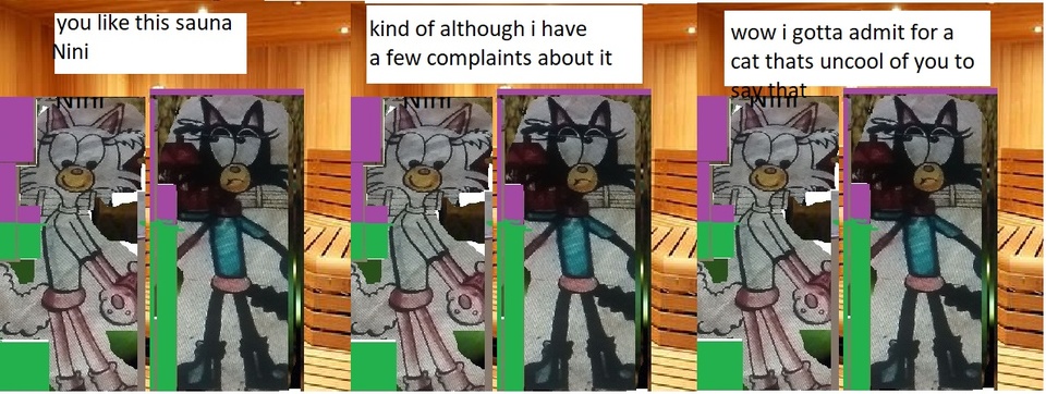 kiki and nini at the sauna