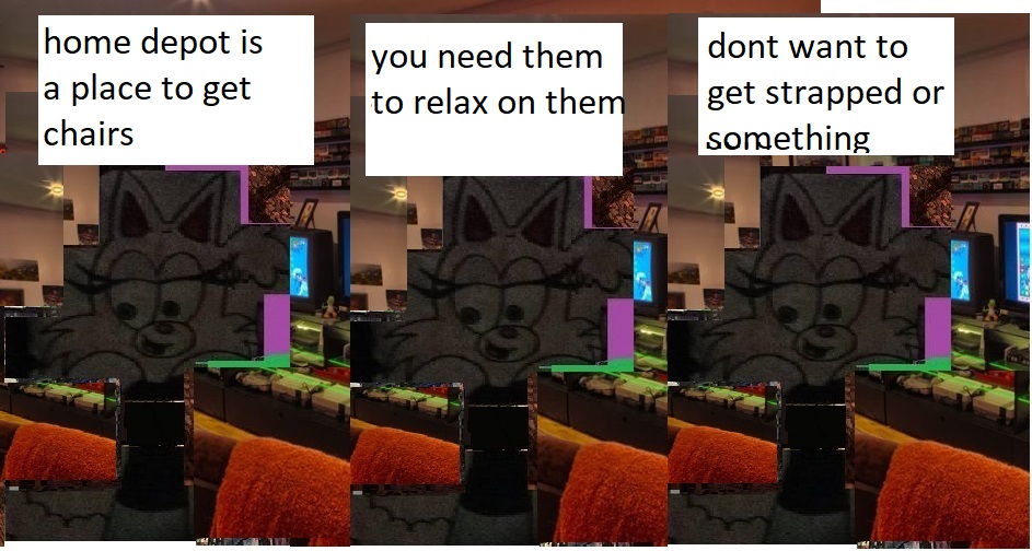 cici in a video game chair