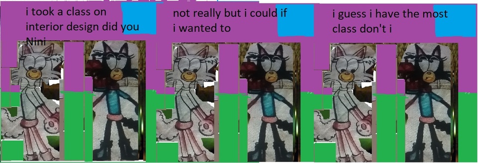 kiki and nini in a furniture room