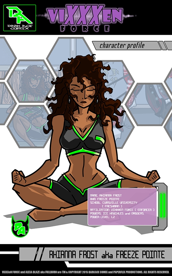 DARKACE ILLUSTRATED presents: ViXXXen Force character profile: Rhianna Frost