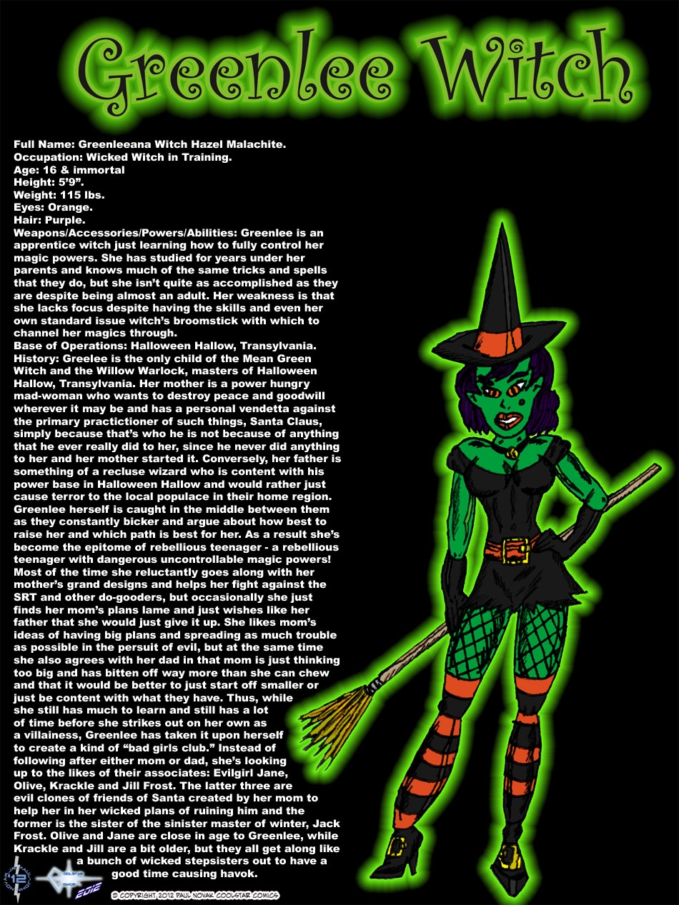 Greenlee Witch - Young, Spunky and Mischievous Witch Girl