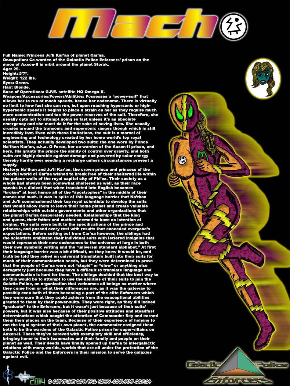 Mach - Super Speedster Warden of the Galactic Police Enforcers