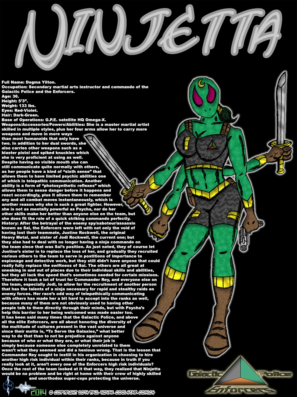 Ninjetta - Four-Armed Alien Commando of the G.P.E.