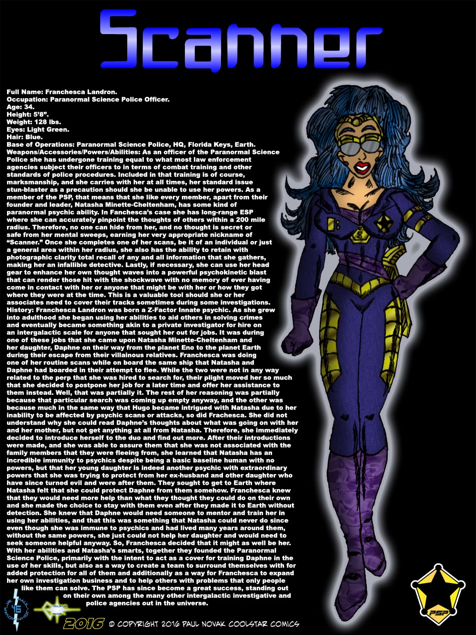 Scanner: Nothing escapes her mind.