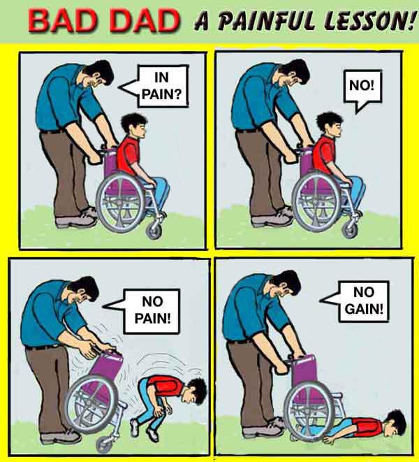 Bad Dad Teaches Pain!