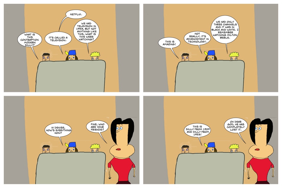 Dilly Watches TV With The Dillys