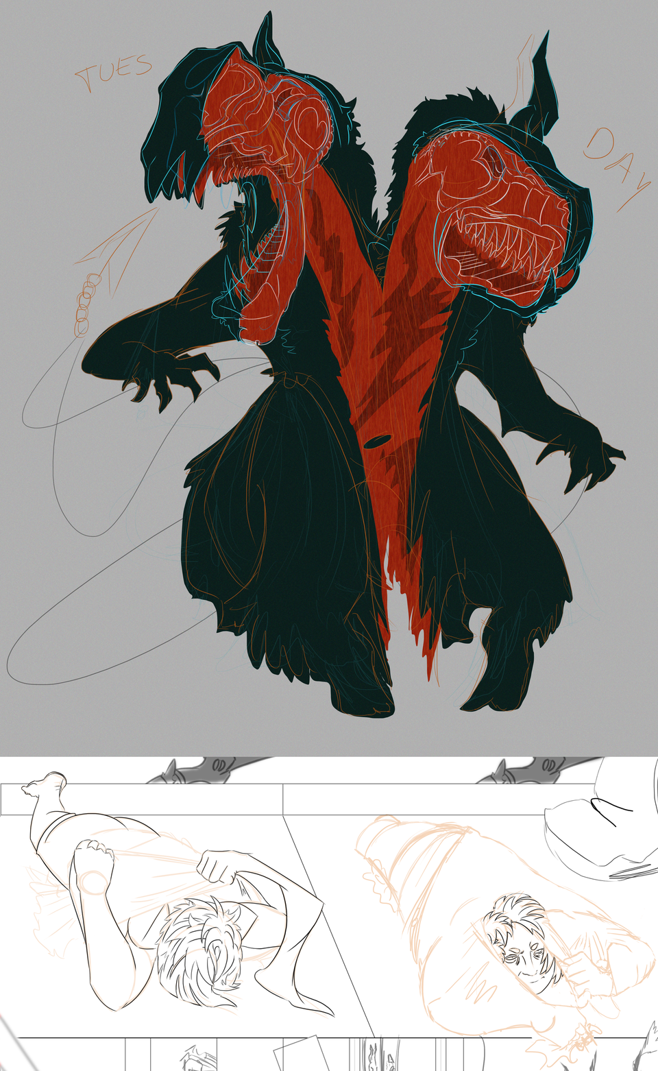 Page lineart and Tues-Day