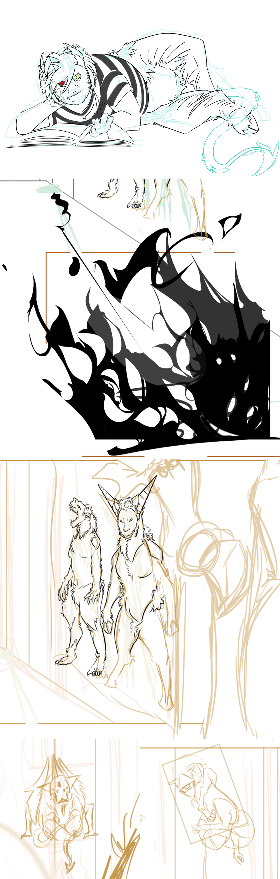 Page Pieces and Dark sketch