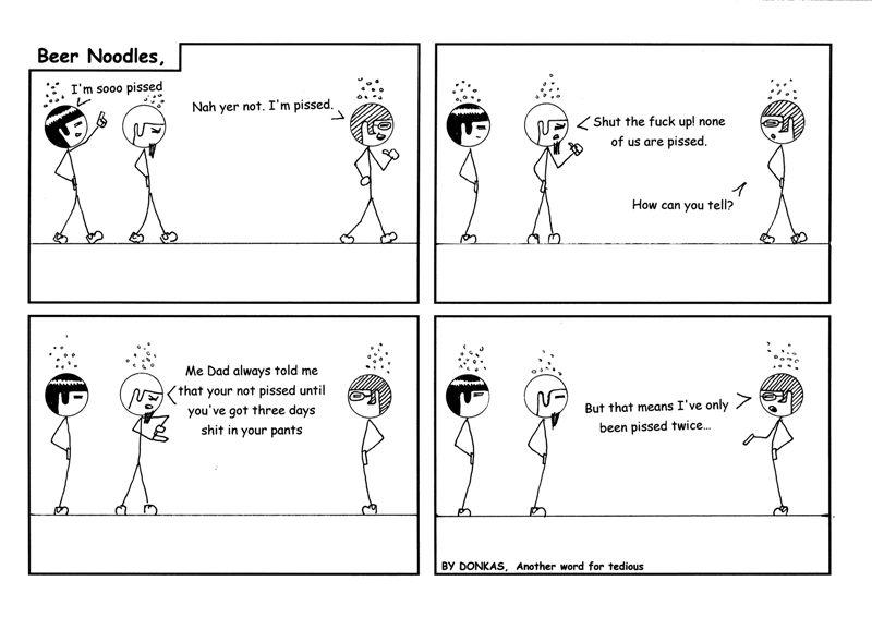 how does a man know when hes pissed?